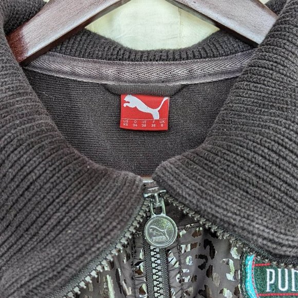 Puma since 48 women's jacket with leopard print detailing - Size XS - black - Picture 2 of 7